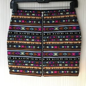 Mini Skirt With Aztec Print